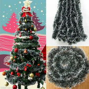 2M Chunky Snow Tipped Green Tinsel Christmas Tree Decoration Garland Xmas Festival New Year Home DIY Ornaments Outdoor Props