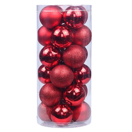 New 3/4/6/8cm Christmas Ball Ornaments Set Painted Plastics Christmas Tree Pendant Decoration Christmas Decoration Accessories