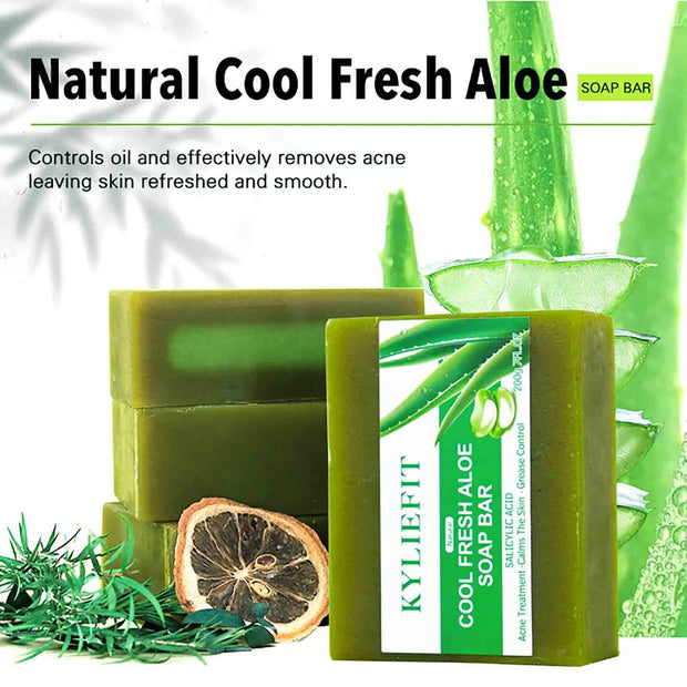 AILKE Aloe Vera Whitening Soap, Remove Spot, Pimples, Skin Radiant, Improve Skin Luster, Vegan Bath Wash for Women Men