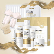 Snail Collagen Skin Care Set, 19pcs/set Moisturizing Facial Cleanser & Toner & Serum & Eye Cream & Essence Cream & Mask & Tool