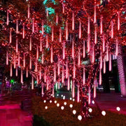 8 Tubes Christmas String Light Outdoor Tree Snowfall LED Dripping Icicle Shooting Star Light Meteor Shower Cascading Lights 2024