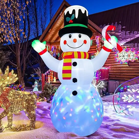 7 FT Christmas Inflatable Outdoor Decoration,Snowman Christmas Inflatable Blow Up Christmas Decorations Outdoor with Built-in C