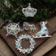 Transparent Christmas Hanging Decoration Snowflake Candy Star Crown Christmas Tree Ornament Acrylic Shopwindow