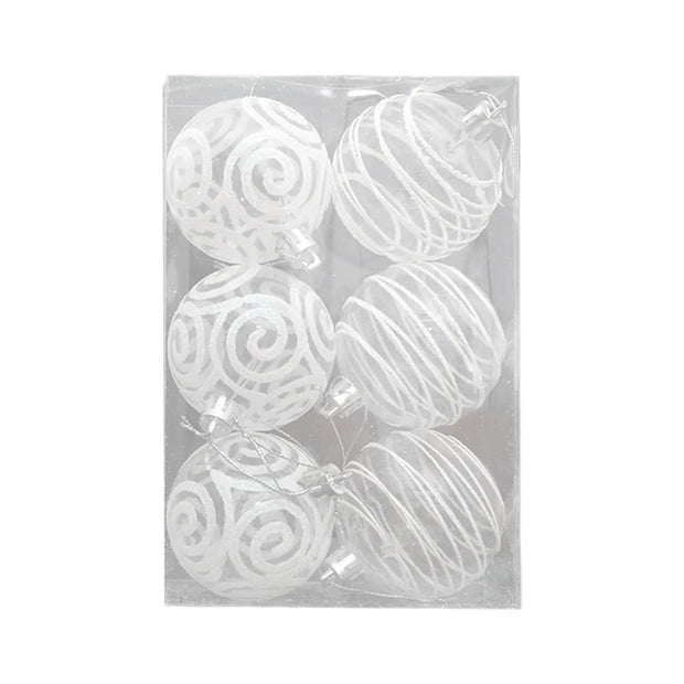 6Pcs Christmas Tree Balls 60mm Small Christmas Tree Decoration Ornaments for Xmas Christmas Tree Festive Home Party Wedding