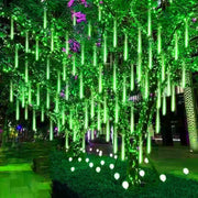 8 Tubes Christmas String Light Outdoor Tree Snowfall LED Dripping Icicle Shooting Star Light Meteor Shower Cascading Lights 2024