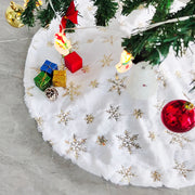 78/90Cm Christmas Tree Skirt White Plush Christmas Tree Foot Carpet Snowflake Faux Fur Christmas Tree Base Cover Decoration Home
