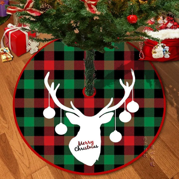 90CM Cartoon Christmas Tree Skirt Crafts Tree Surround Base Set Merry Christmas Decorations for Home Xmas Ornaments Navidad