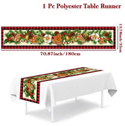 Christmas Table Runner Cloth Merry Christmas Table Decor for Home 2024 Tablecloth Xmas Ornament Navidad Natal New Year Gift 2025