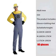 Anime Minions Full Family Cosplay Costume Boy Girl Dress Kids Adult Jumpsuits Masquerade Despicable Me Carnival Party Dress Up
