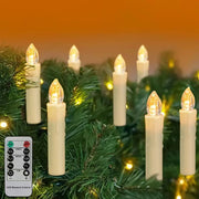 LED electronic candle simulation smokeless large tea wax light Christmas holiday range decoration with remote control 10Pcs set