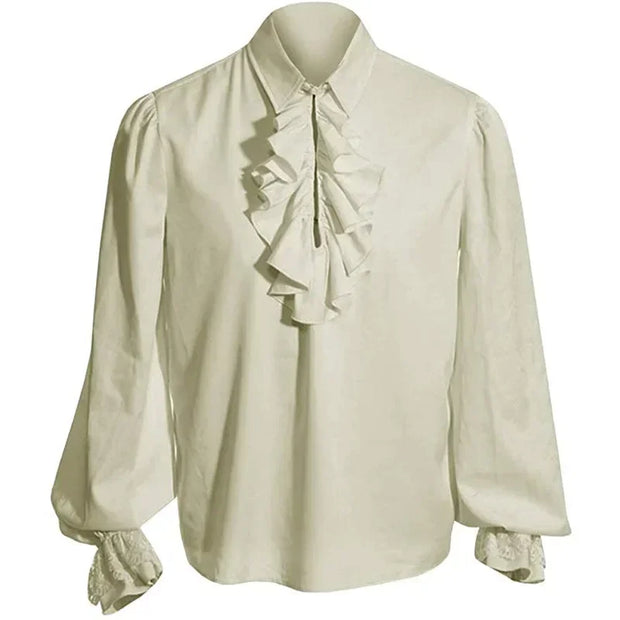 Vampire Renaissance Victorian Shirts for Men and Women  White Steampunk Ruffle Medieval Halloween Costume