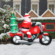 6ft Santa Riding Motorcycle 7 LED Lights Garden Santa Decoration 18W Christmas Garden Atmosphere Inflatable Air Model Decoration