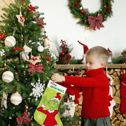 New Christmas Tree Decor Funny Green Grinch Christmas Socks Green Hair Monster Decor Children's Christmas Gifts Socks Candy Bags