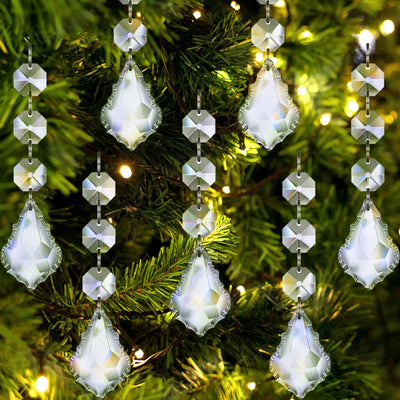 12/24/36 Pcs Christmas Tree Decorations Ornaments, Hanging Acrylic Crystal Angel Ornaments for Christmas Tree Decor