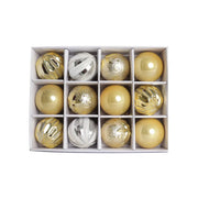 6cm 12/16pcs Christmas Ball Ornaments Printed Purple Red Christmas Tree Party Decoration New Year Christmas Spheres Pendant 2025