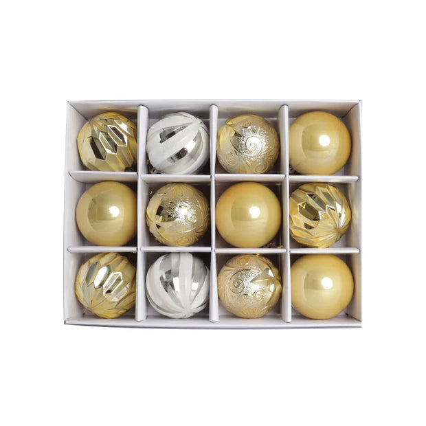 6cm 12/16pcs Christmas Ball Ornaments Printed Purple Red Christmas Tree Party Decoration New Year Christmas Spheres Pendant 2025