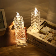 Led Candle Light Rose Pattern Projection Simulation Flameless Candle Lamp For Home Birthday Wedding Party Decoration Christmas