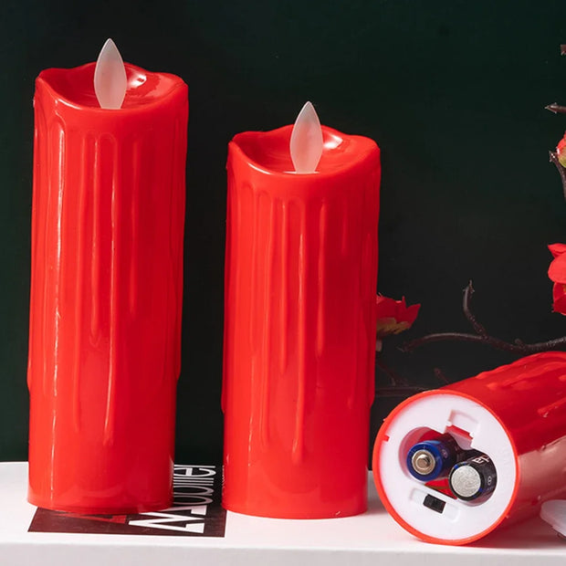 Red Flameless Shake Led Candles Light Swing light Led Battery Power Candles Lamp Electronic Led Lamp Halloween Home Decor