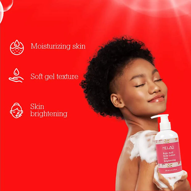 MELAO KOJIC ACID BODY LOTION Skin Brightening Daily Moisturizer & Glowing Skin, Boost Hydrating