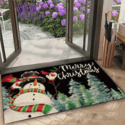 Christmas Santa Claus Welcome Mat Non Slip Floor Rug Washable Bedroom Kitchen Entrance Doormat Polyester Home Decor Carpet