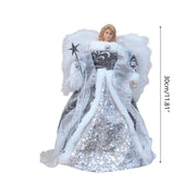 Christmas Tree Toppers Girl Shaped Ornament Angeled Statue Plush with feather Wing  Angeled Decorations for Party Supplies