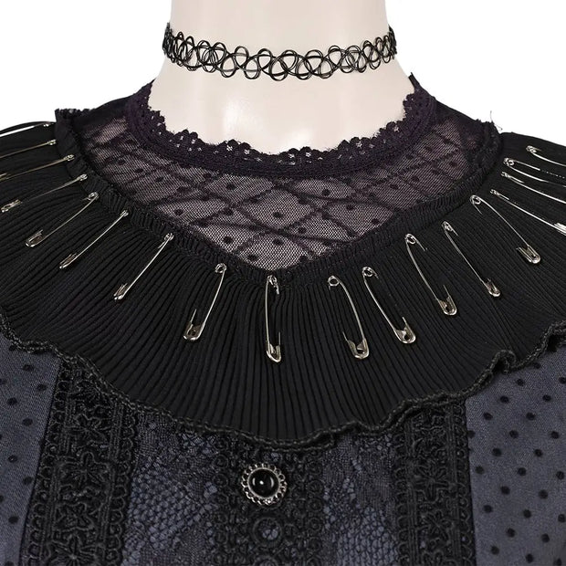 Lydia Deetz Cosplay Women Fantasia Black Music Performance Dress Collar Movie Beetle Disguise Costume Girls Outfits Halloween