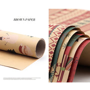 Christmas Kfrat Wrapping Paper Wedding Green Decoration Gift Wrap Artware Kraft Packing Paper Vellum New Year's Eve Decorations