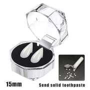 1Pair Vampire Teeth Zombie Fangs Halloween Props Apparel Accessories DIY Solid Denture Adhesive Cosplay Masquerade Decoration