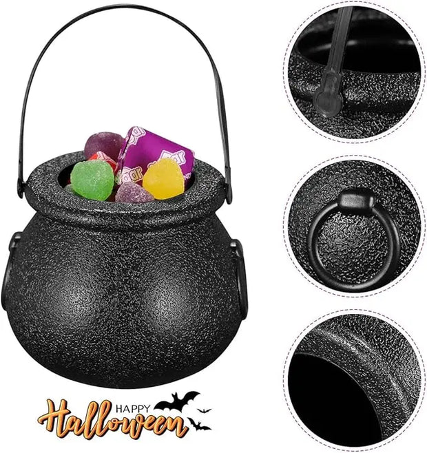 Witch Cauldron Buckets Set, Halloween Candy Bowls for Parties & Events, Perfect for Halloween, Easter, St. Patrick's Day
