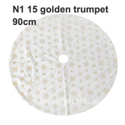 Hong Kong Love Christmas Tree Skirt round Plush Snowflake Design Home Decorations Short Apron
