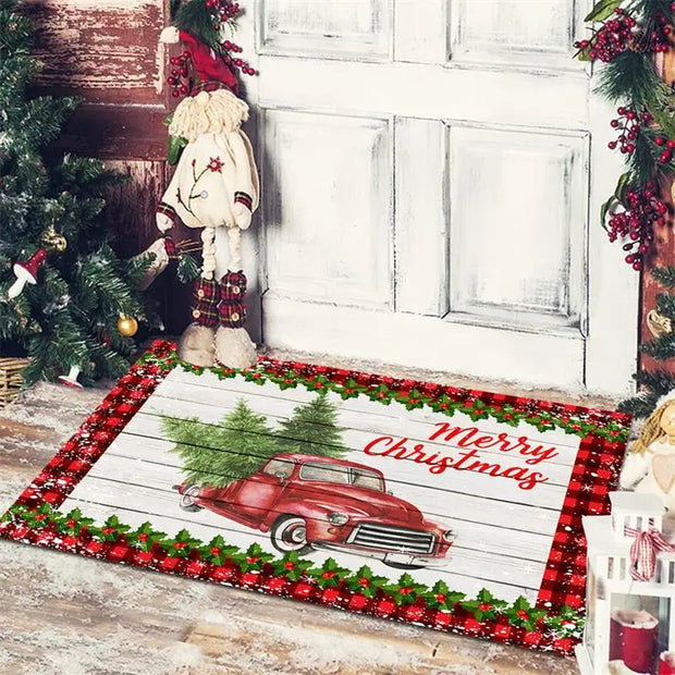Christmas Floor Mat Entrance Doormat Bedroom Bath Toilet Anti Slip Carpet 2024 Merry Christmas Decoration for Home New Year Gift