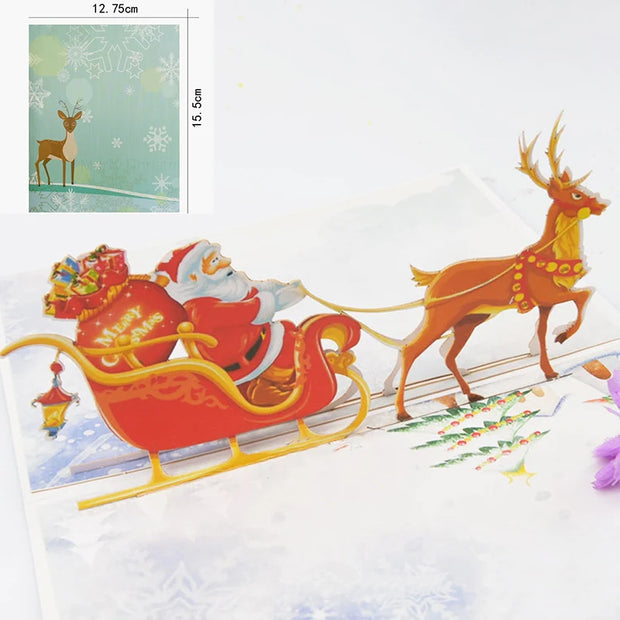 3D Pop UP Santa Cards Marry Christmas Greeting Cards Party Invitations Gifts New Year Greeting Card Anniversary Gifts Postcard