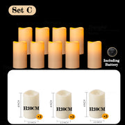 9-180pcs LED Candles with Flickering Flameless Candles Battery Operated Pillar Candles Wedding Decoration Candlelight Christmas