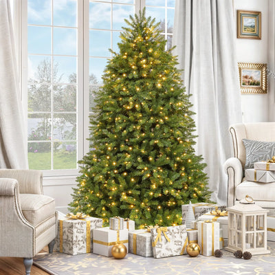 TAUS 6ft 7.5ft Prelit Artificial Christmas Tree w/ 2 Light Color & 8 to 11 Modes