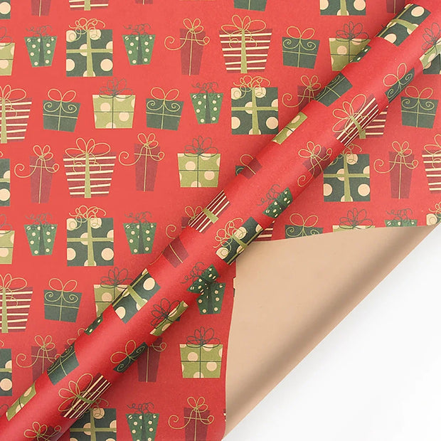 Christmas Kfrat Wrapping Paper Wedding Green Decoration Gift Wrap Artware Kraft Packing Paper Vellum New Year's Eve Decorations
