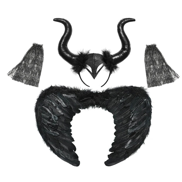 Halloween Kid Girl Cosplay Costume Maleficent Tulle Purple Black Dress Girls Vestidos Party Evil Queen Mesh Princess Dresses