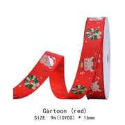10 Yards/Roll Christmas Series Ribbon Festive Atmosphere Tree Decoration Xmas Gifts Packaging DIY Handmade material Cake Baking