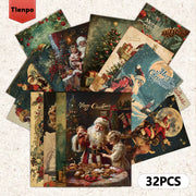 32pcs Christmas star piece 3.94x5.7in Christmas card, message card, vintage postcard, Christmas greeting card