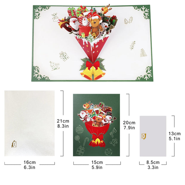 Pop Up Christmas Card, 3D Holidays Greeting Cards, New Year Card