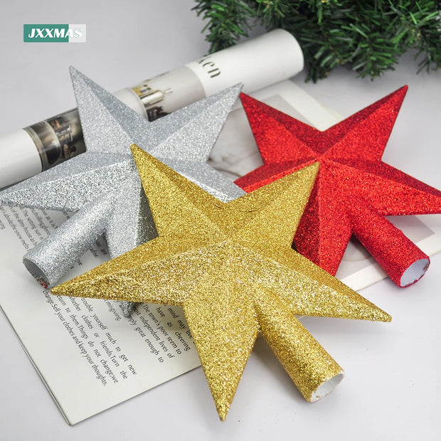 Gold and Silver Red Tree Top Star Christmas Decorations for Home Xmas Tree Toppers  Ornaments Navidad New Year 2023 Natal Noel