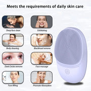 Electric soft silicone facial cleanser, cleansing brush, sonic vibration unloading cleansing brush, deep cleaning facial cleanse