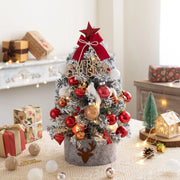 Desktop Christmas Tree Flocking Pink Set Mini Christmas Tree Ornaments DIY Christmas Gift Christmas Tree Decoration