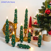 Christmas Tree LED Candles Green Led Candle Sticks with Timer Remote Control Christmas Tree 3D Flickering Flameless LED Candles