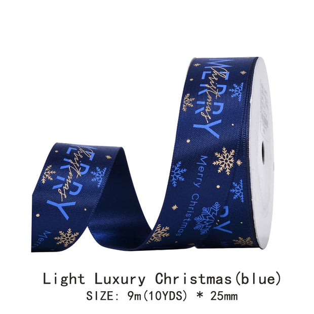 10 Yards/Roll Christmas Series Ribbon Festive Atmosphere Tree Decoration Xmas Gifts Packaging DIY Handmade material Cake Baking