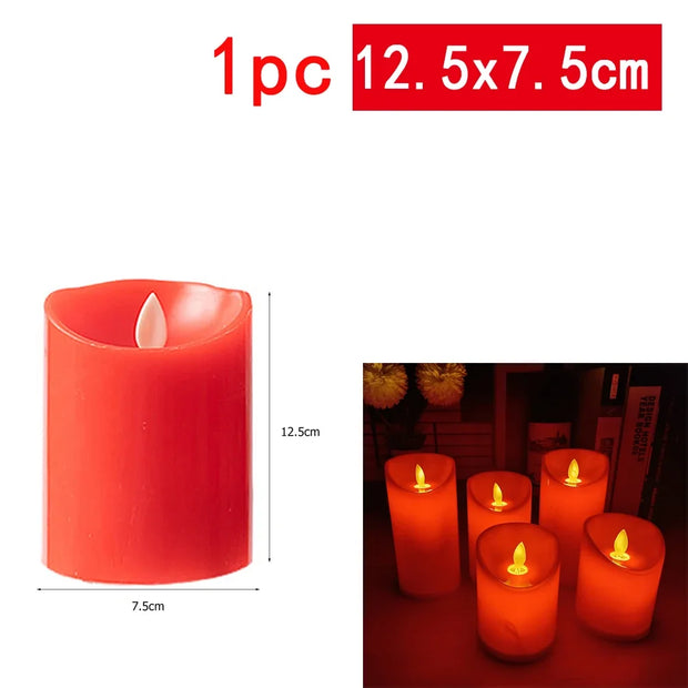 Red Flameless Shake Led Candles Light Swing light Led Battery Power Candles Lamp Electronic Led Lamp Halloween Home Decor