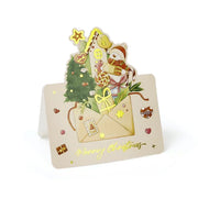 20/10/5/1Pcs Christmas Cards Greeting Invitations Foldable Bronzing Gifts Letter Home Xmas Party Envelope Decoration Accessories