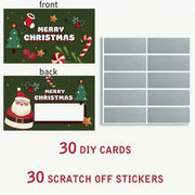 30Pcs Christmas Scratch Off Cards Santa Claus Christmas Tree Party Favors DIY Games Supplies Gift Vouchers
