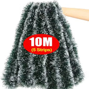 60/2M Christmas Tinsel Ribbons Garland Green Cane Wreath Xmas Tree Hanging Pendent Ornaments Wedding Party Home Decor Supplies