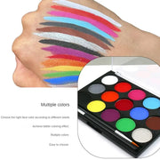 15 Color Water-Soluble Body Paint Palette Set Cosmetic,Safe,Non-toxic Fluorescent & Matte Halloween Makeup Face Painting Cosplay