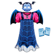 Girls Cosplay Vampirina Princess Dress Kids Charms Dress Up Christmas With Wings Vampire Halloween Costume Child Carnival Party